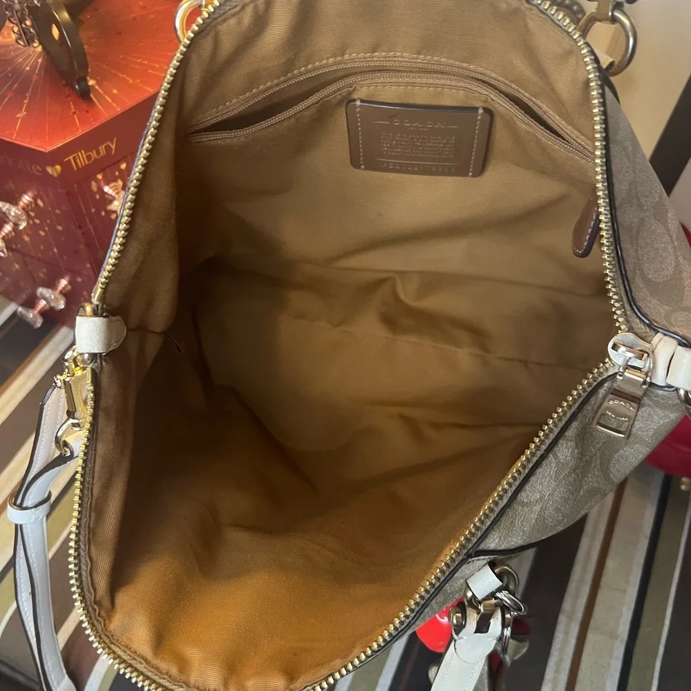 Coach 2020 Beige Prairie Satchel Signature C Coated Canvas Handbag Shoulder Bag